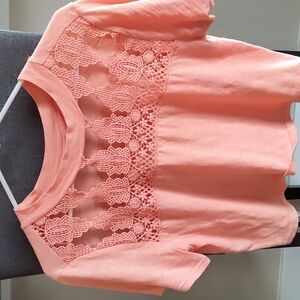 Rue21 peach lace crop top